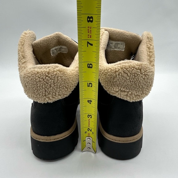 Time & Tru Black Winter Hiker Boots Women’s 7 Vegan All Man-Made Fur Lined – NWT - Picture 7 of 10